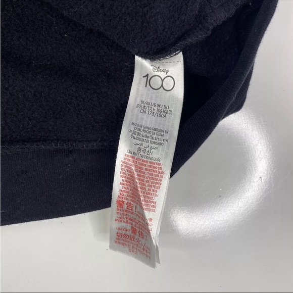 Rare Walt Disney 100th Anniversary Size Large Full Zip Hoodie Black Sweatshirt - Picture 5 of 10